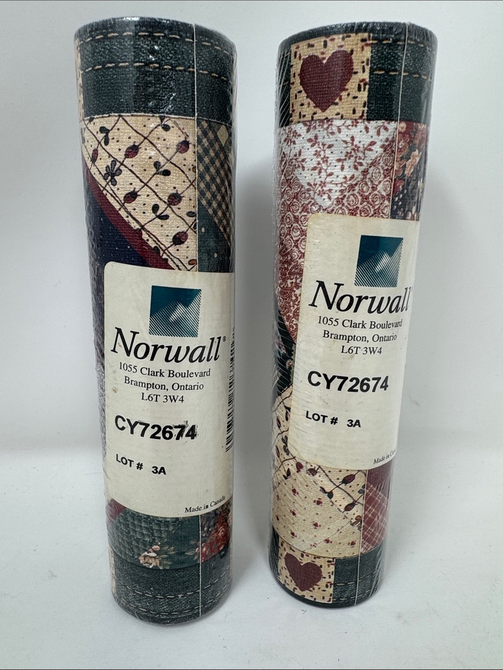 NORWALL PREPASTED WALL BORDER WALLPAPER LOT OF 2 HEART COTTAGECORE FARM